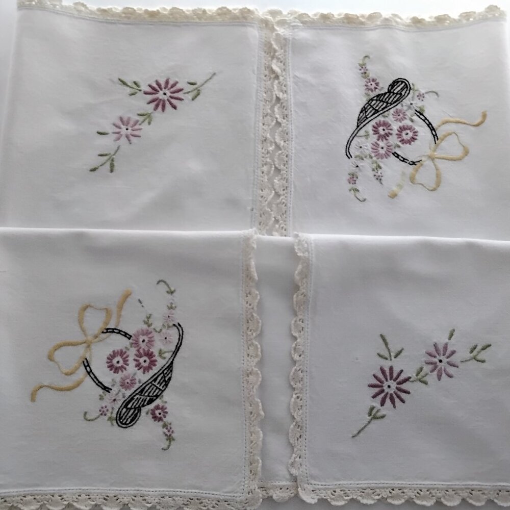Mid Century Luncheon or Tea Tablecloth That Needs Love!